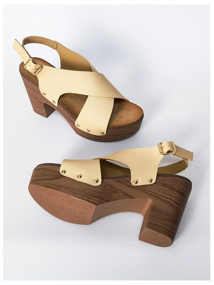 Schuhe 2024 Neue Dicken Hohen Absatz Große Größe Sandalen frauen Einfachheit_voghion.com