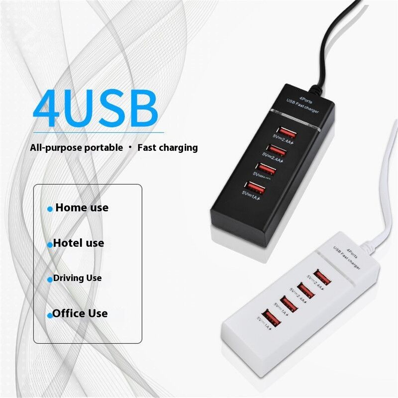 Music Festival 3A 15W 4USB Plug in Multi Port USB Smartphone Tablet Travel Charger_voghion.com