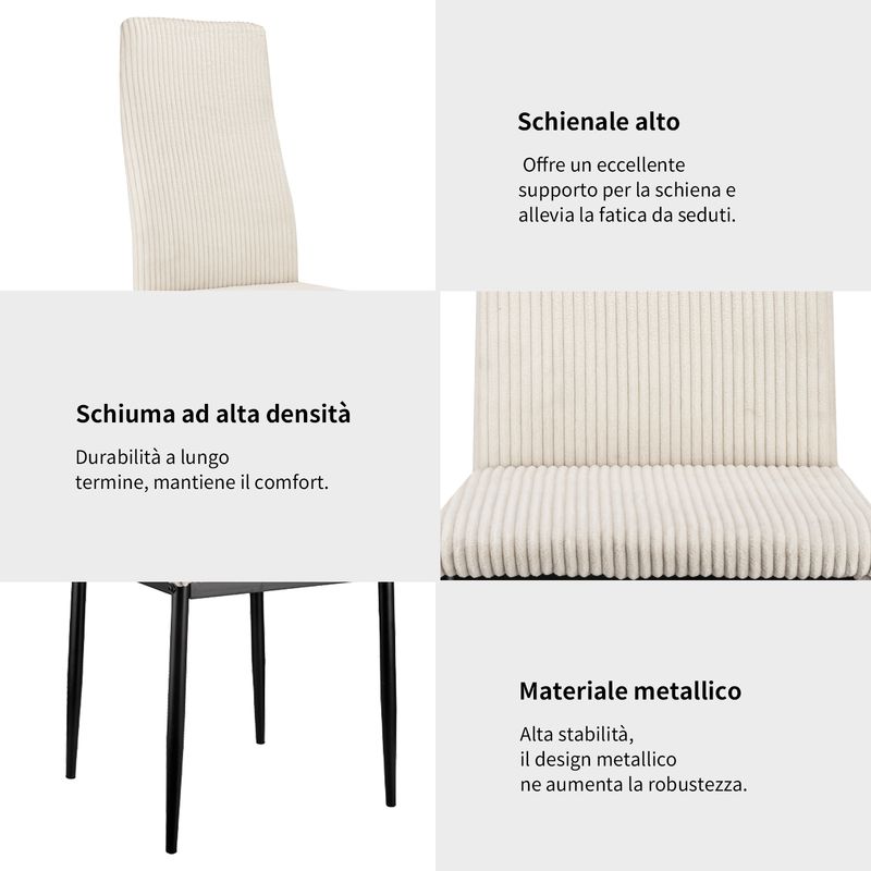 4er Set Esszimmerstühle Mit Hoher Rückenlehne, Metallgestell_voghion.com