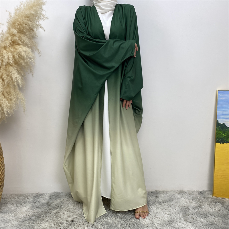 Modische muslimische Strickjacke mit Fledermausärmeln für Damen mit lockerem Farbverlauf_voghion.com