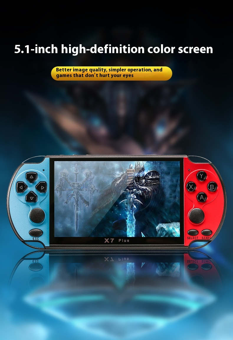 Console de jeu rétro X7 - taille de l'écran 4,3 pouces 5,1 pouces 7 pouces, prend en charge la télévision externe, les jeux peuvent être archivés, prend en charge les émulateurs de jeux_voghion.com