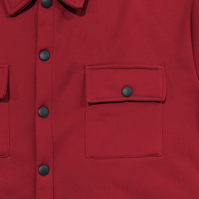 Herrenjacke im amerikanischen Stil mit Fleecefutter, Umlegekragen, mehreren Taschen, einreihig, einfarbig, lässiger Mantel für Herren_voghion.com