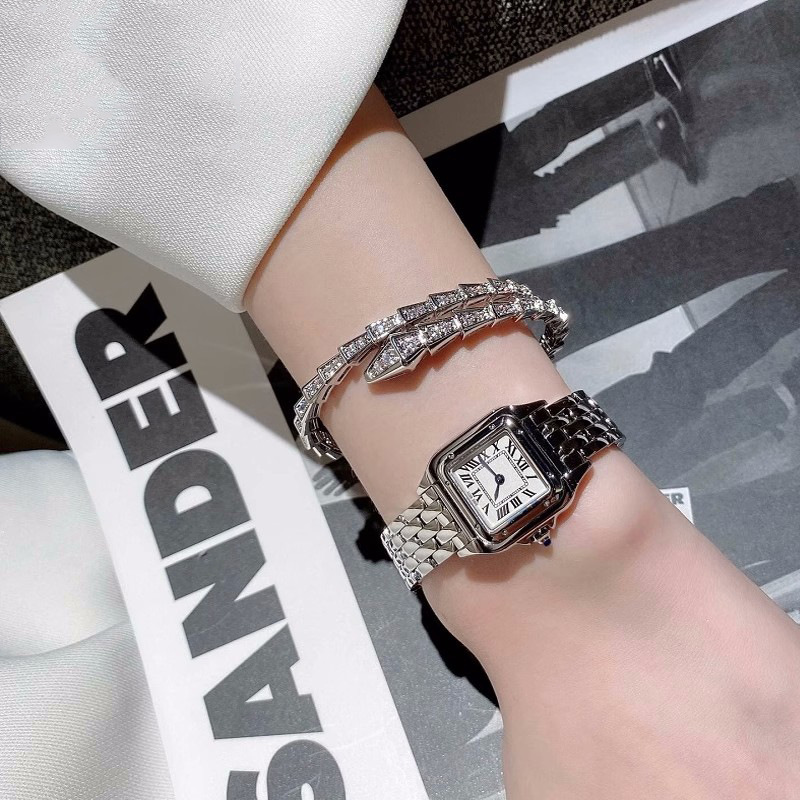 Inel de lux de designer, oțel, titan, diamant complet, oase de șarpe, brățară elastică de șarpe, brățară deschisă în formă de șarpe mic, ușor de lux_voghion.com