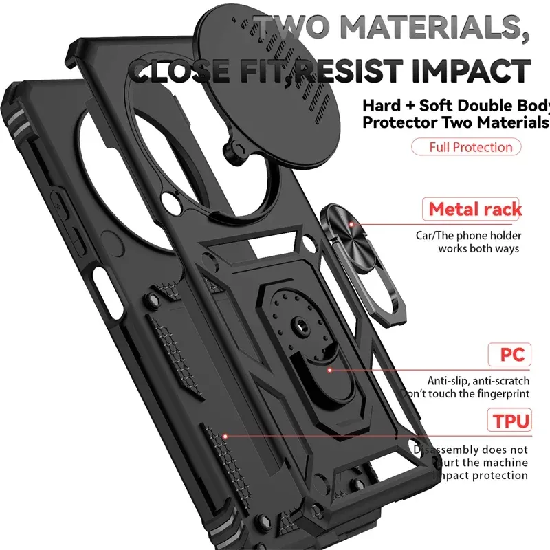 Per Xiaomi Redmi 14C 4G Custodia Armatura Antiurto Copertura Lente Scorrevole Per Redmi14C Supporto Magnetico Per Auto Custodia Ad Anello Per Redmi 14C Funda_voghion.com