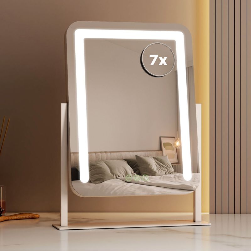 EMKE LED Vanity Make Up Mirror With Lights Stand Hollywood Dressing Table Mirror_voghion.com