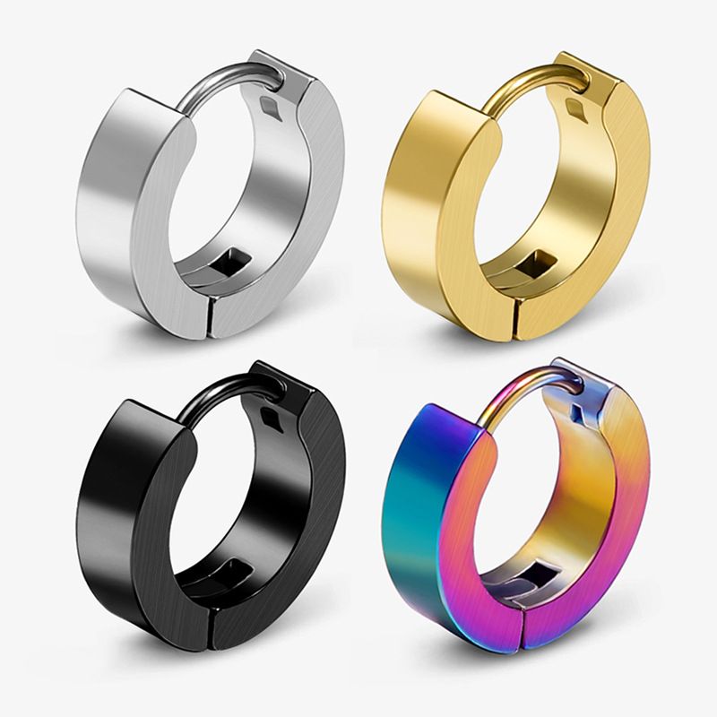 Orecchini a bottone in acciaio al titanio stile Huachenyu Luhan da uomo, alla moda e semplici_voghion.com