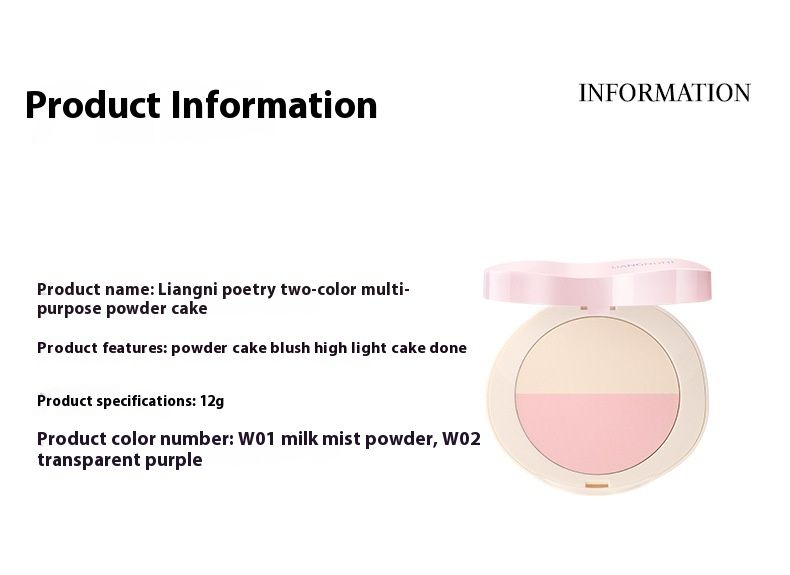 Pudră multifuncțională în două culori pentru machiaj, fixare delicată, pudră naturală, prietenoasă cu pielea, uscată și frumoasă, de lungă durată_voghion.com