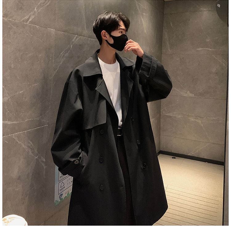 2025 Neue Windjacke für Herren im mittleren bis langen Stil, Frühling und Herbst, koreanische Trendmarke, lässiger High-End-Mantel_voghion.com