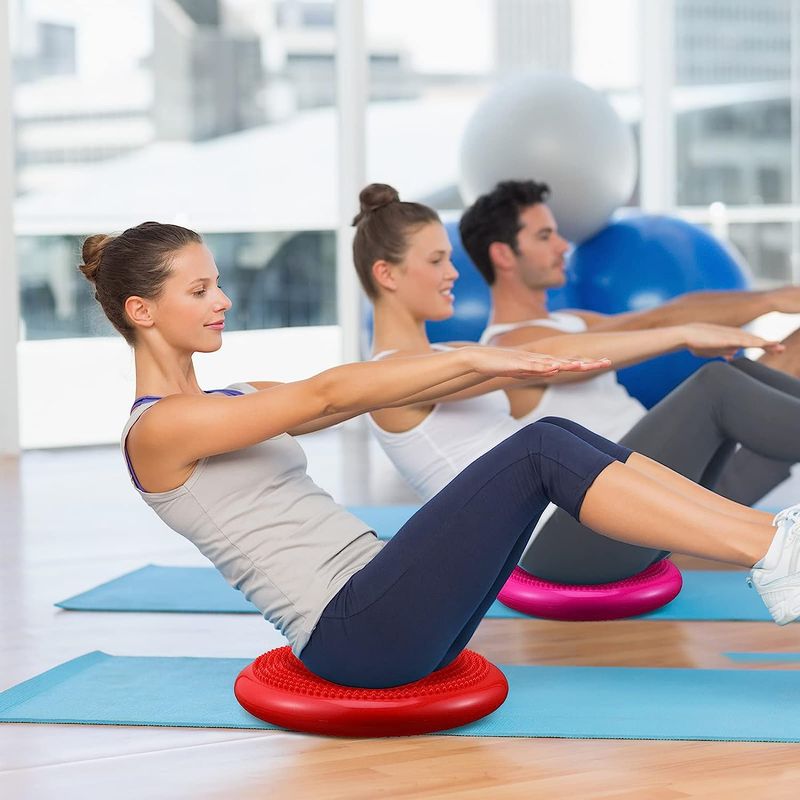 33cm Yoga Fitnessstudio Opblosbar Stabilitéit Wackelen Gläichgewiicht Massagepad Disc Këssen Yoga Stabilitéit Gläichgewiicht Disc Këssen Yoga Ball_voghion.com