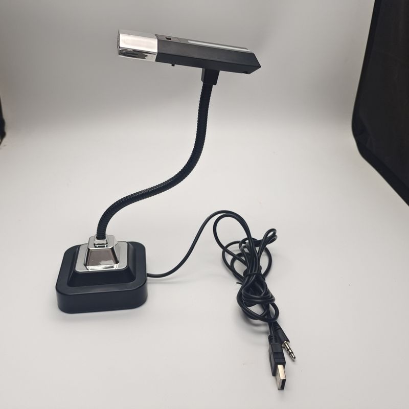 New wired dynamic metal hose bendable RGB backlit computer desktop microphone for live streaming_voghion.com