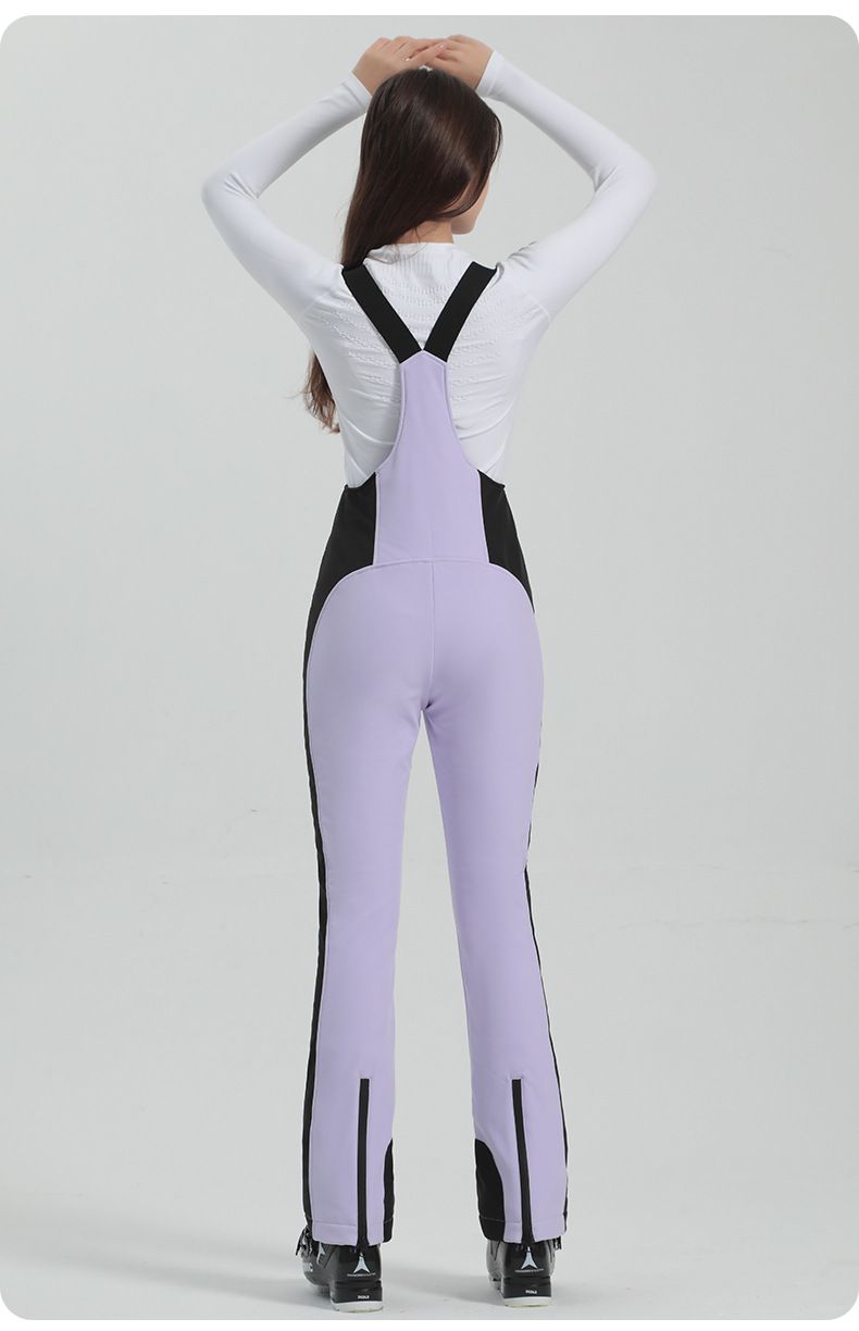 Women's Ski With Straps, One-Piece Waterproof Suit, Winter Outdoor Warm Snow Pants_voghion.com