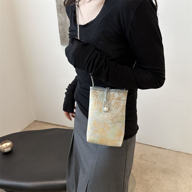 Mini borsa a tracolla piccola da passeggio per telefono in stile nazionale cinese, di alta qualità, estiva, per donna, 2024_voghion.com