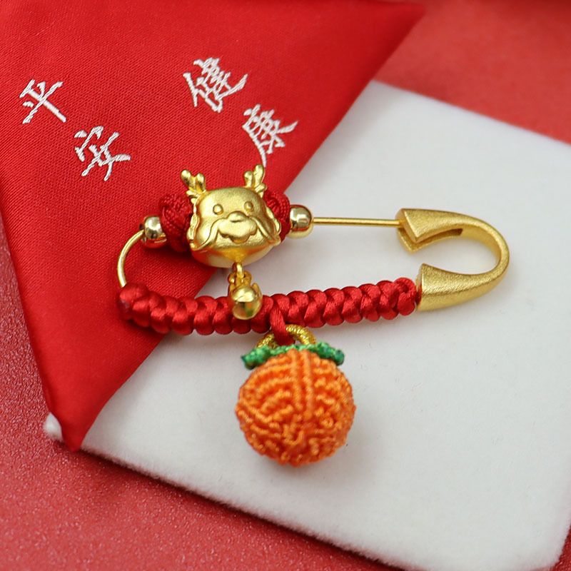 Persimmon Baby Pin Pregnant Women And Babies, Safe Pendant For Outings, Ancient Method Sand Gold Handmade Red Rope_voghion.com