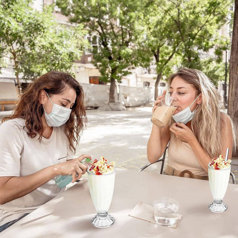 Striped Glass Tumbler - Multi-Purpose Beverage Cup For Juice/Beer/Milk Tea (16oz, Thickened, Dishwasher Safe, Perfect For Dessert Shops & Home Use)_voghion.com