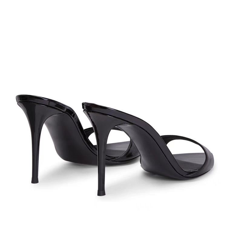 Pantofole con tacco alto e punta a punta, nuove in stile estivo 2025, con cinturino singolo, tinta unita, taglie forti, da donna_voghion.com