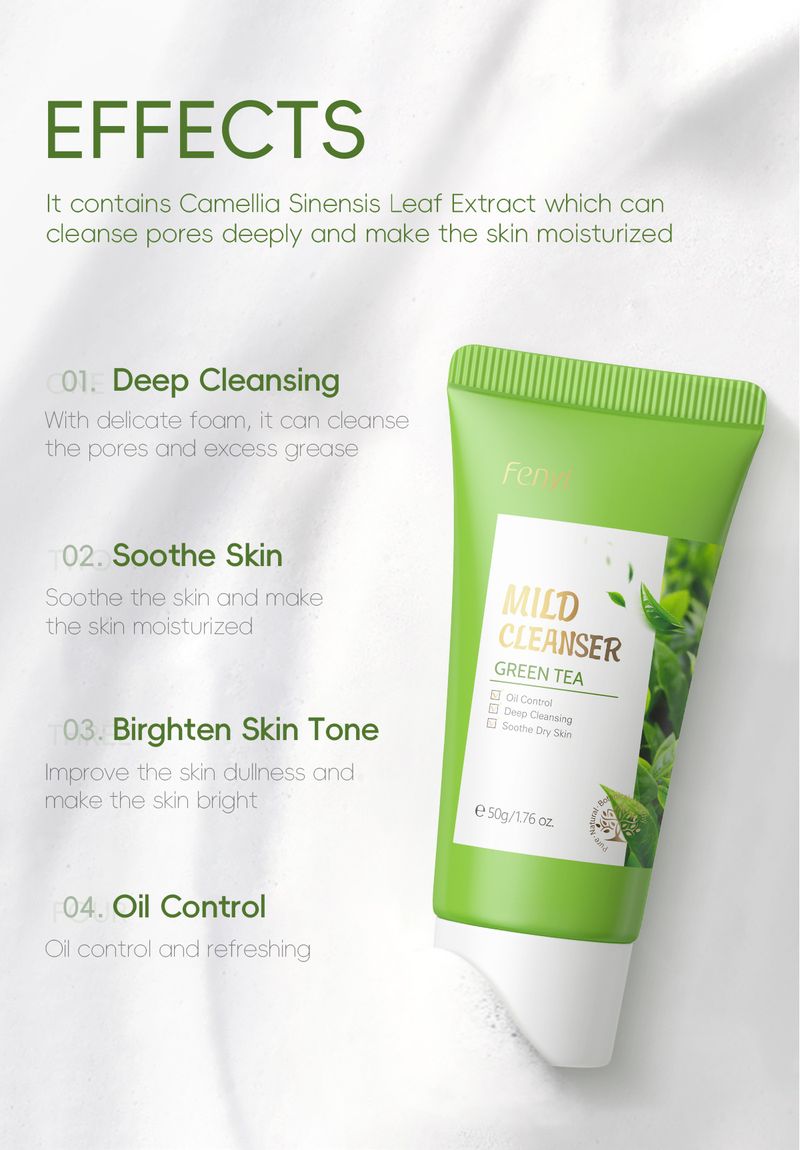 FENYI Green Tea Facial Cleanser 50g Hydrating Cleanser_voghion.com