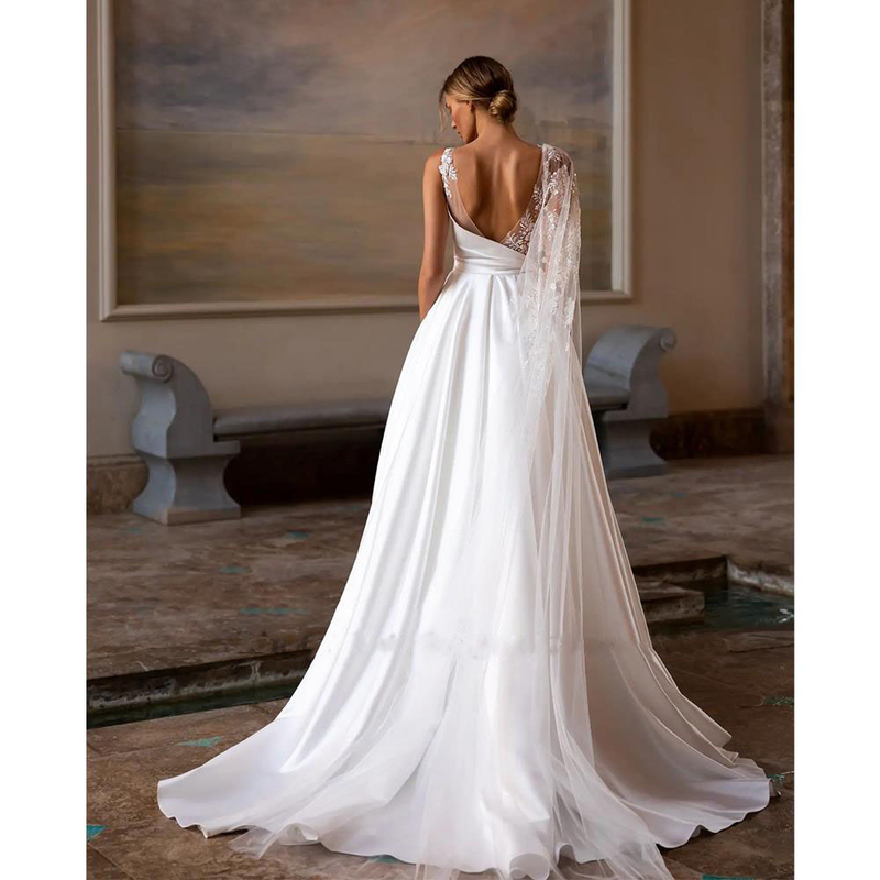 Abito da sposa da donna, abito da sposa principale semplice_voghion.com