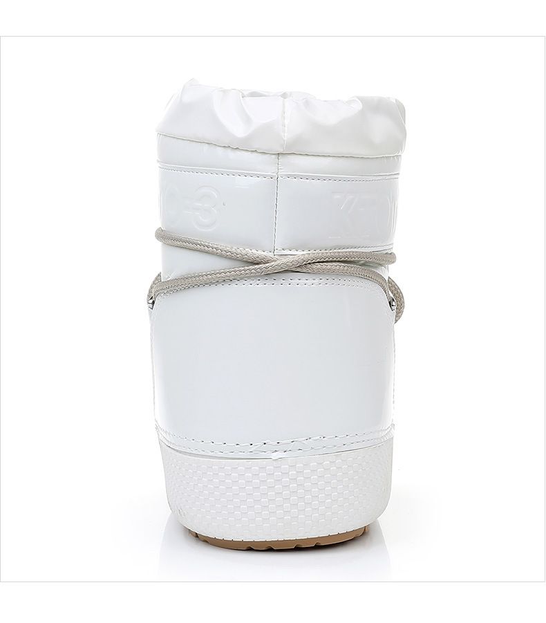 Stivali da donna con plateau 2025 Stivali da sci invernali da donna Stivali da neve impermeabili in pelle PU antiscivolo Stivaletti neri foderati in spugna di cotone_voghion.com