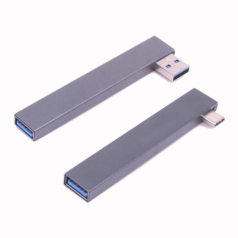 Uslåelig kvalitet, rettvinklet aluminiumslegering, type C-splitter, bærbar PC 3.0, USB-forlenger, fireporters hub_voghion.com
