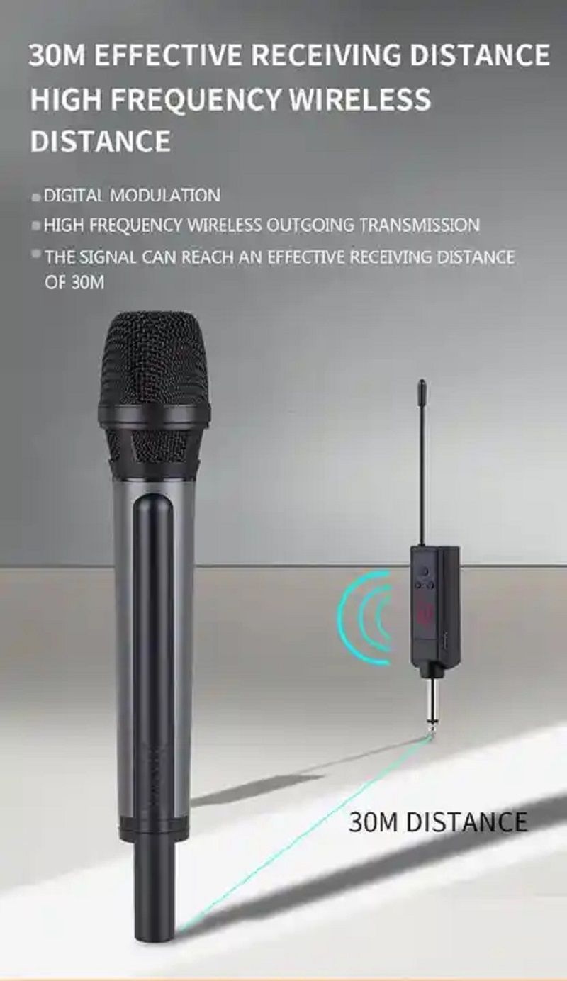 Vezeték nélküli mikrofon Dinamikus UHF töltés Beépített hangkártya Stúdió Hangfelvétel Professzionális Karaoke DJ_voghion.com