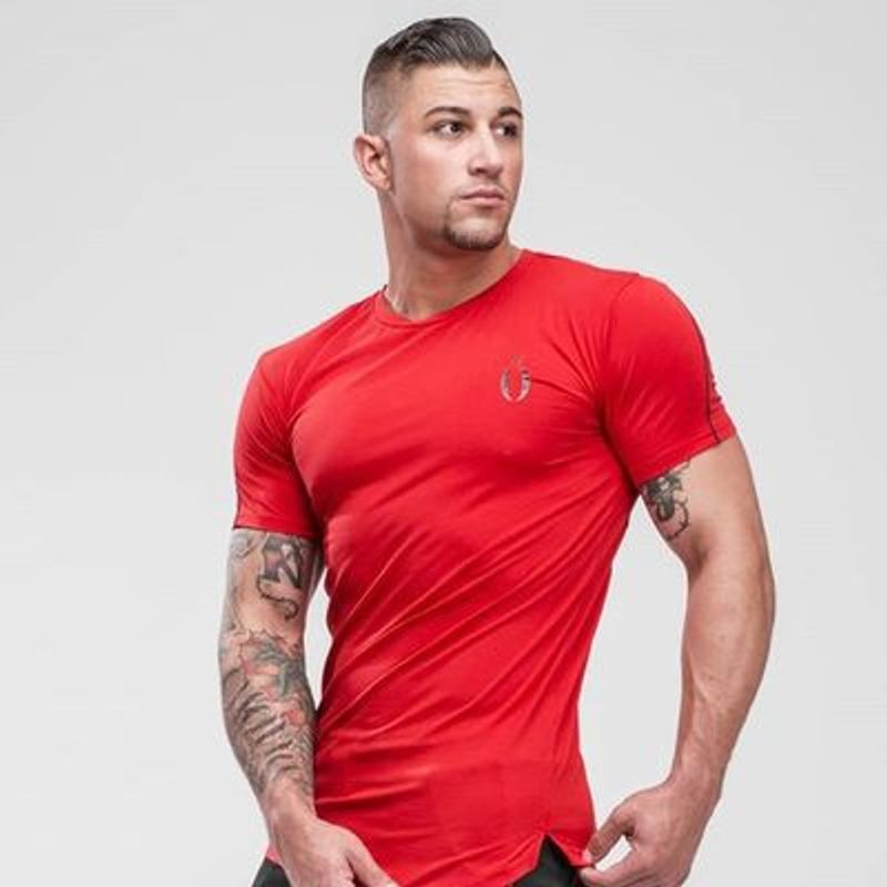 Rundhalsausschnitt kurzarm engen t-shirt neue stil männer fiess sport läuft weich und elastisch_voghion.com
