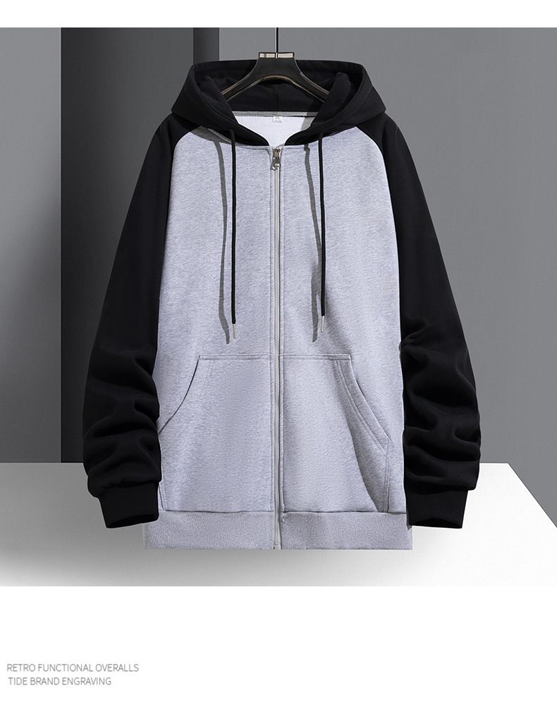 Men's Zip-Up Fleece Hoodie – Winter Streetwear Jacket With Thickened Inner Lining (Rabbit Wool Blend, Anti-Static, Distressed Print, M-3XL)_voghion.com