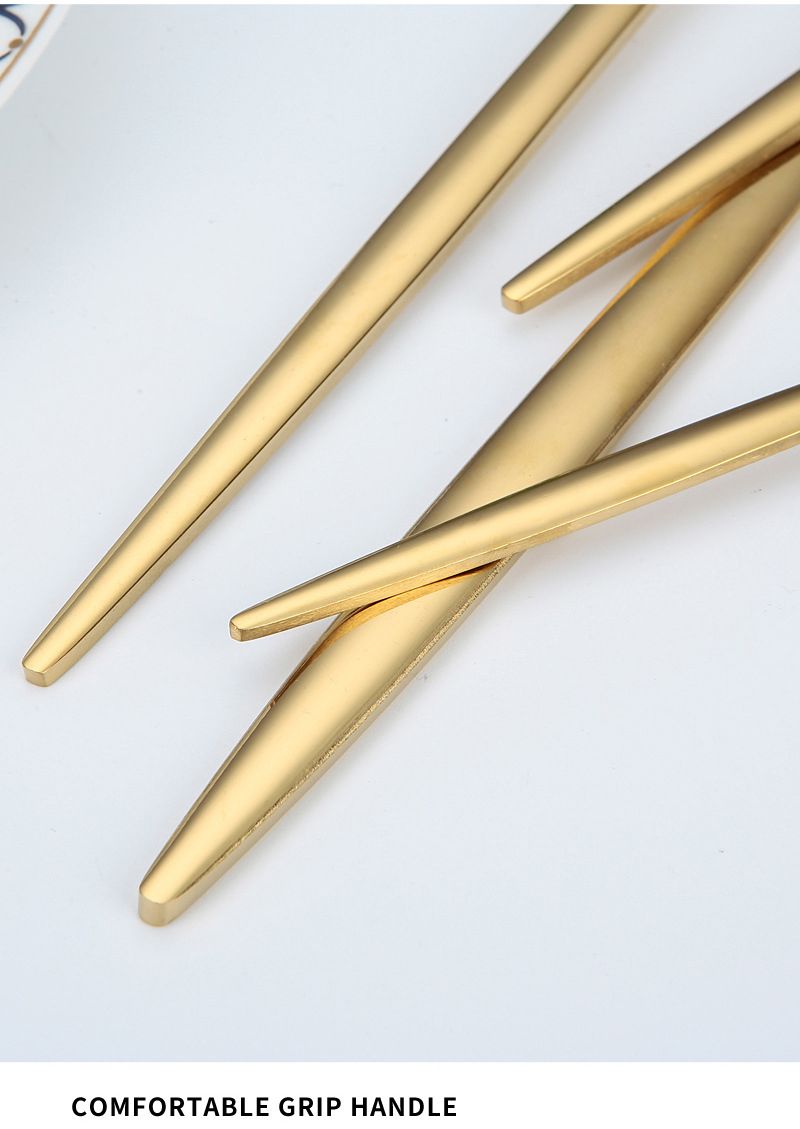 24-Piece Black Gold Cutlery - Modern Tableware Set_voghion.com