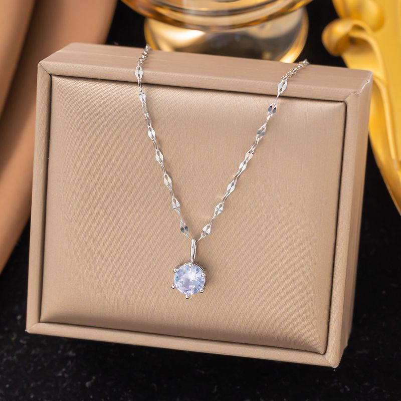 Star Light Six Claw Single Diamond Necklace For Women In 2024, Fashionable And Simple Style, Niche Design, High-end_voghion.com