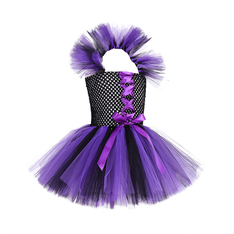 Costume de spectacle de fête d'halloween pour enfants, jupe tutu de mascarade de sorcière, jupe de princesse_voghion.com