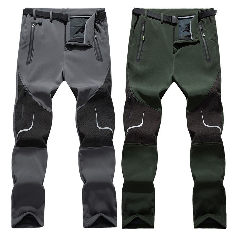 Pantalon unisexe 001, style moderne, doublé polaire, coupe-vent, idéal pour la randonnée et les activités de plein air._voghion.com