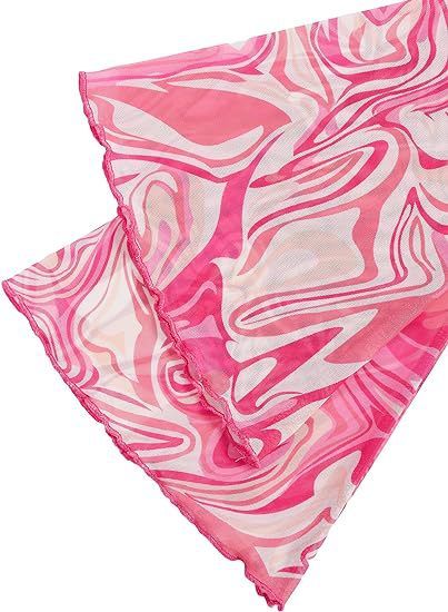 Top corto da donna con maniche a campana in rete floreale, colletto arricciato e orlo a lattuga_voghion.com