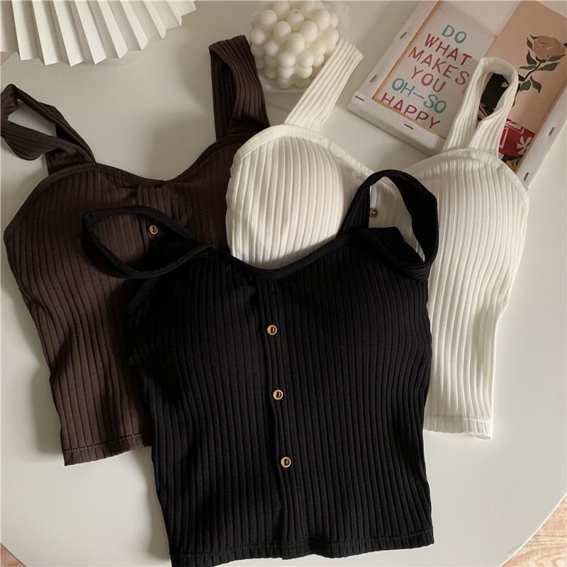 Damenbekleidung Schöner Rücken Kleine Sling Chic Weste Damen Herbst Süße Kühle Dünne Oberbekleidung Neuer Stil Mit Brustpolster Bottoming Top_voghion.com