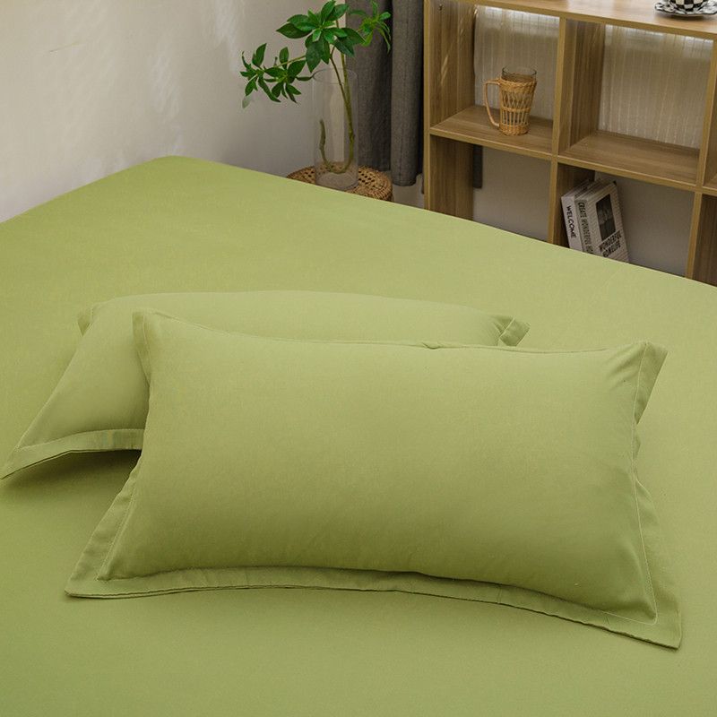 Pillowcase 48×74cm Solid Color Comfortable Skin Friendly Washed Cotton Pillowcase Envelope Pillow Adult Single Pillowcase Pillow Core Cover_voghion.com