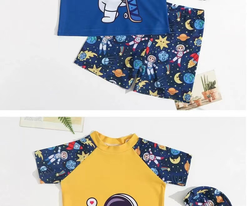 Mother&Kids Traje de baño para niños Traje de baño de secado rápido con protección solar de verano para niños Traje de baño dividido con dibujos animados para niños y niños pequeños_voghion.com