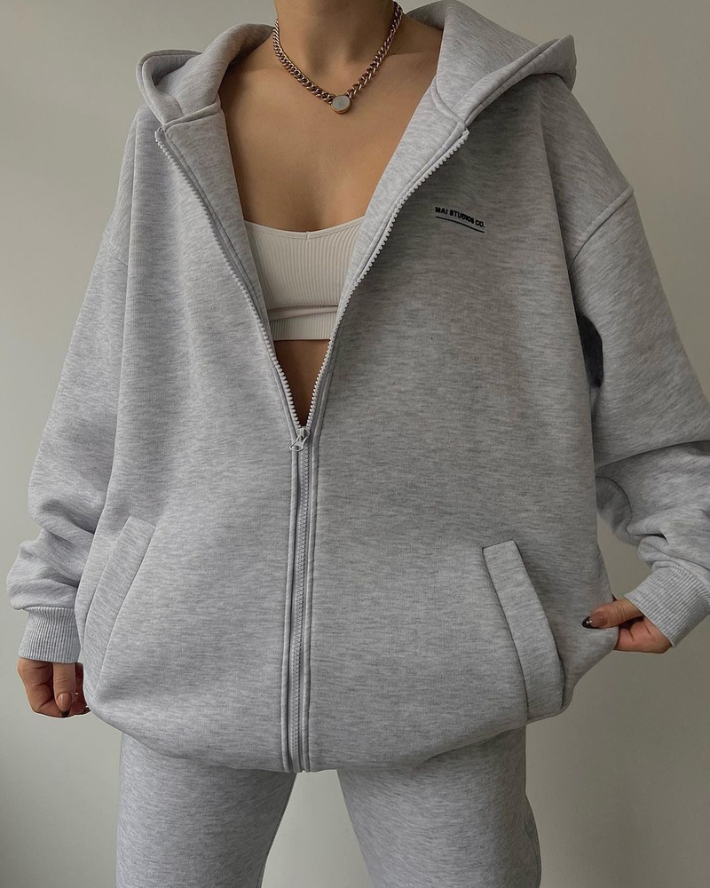 Abbigliamento da donna Felpa in velluto a maniche lunghe Pantaloni Moda casual Tuta con cappuccio stampata per le donne_voghion.com