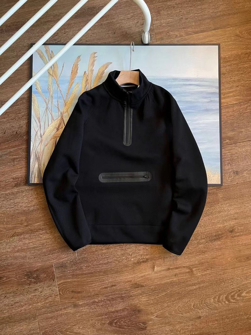 Felpa unisex con collo alto e maniche raglan, vestibilità ampia, cerniera mezza zip, giacca alla moda con cerniera nastrata FB7998_voghion.com