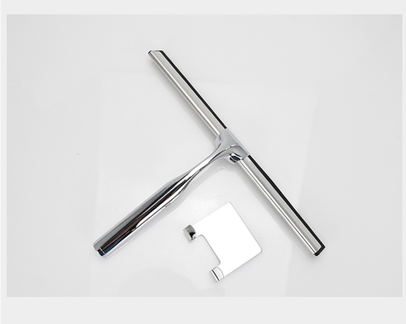 Limpiador de vidrios de 10 pulgadas para puertas de ducha, azulejos, pisos y espejos. Combinable con diferentes ganchos. Limpiador de vidrios plateado no poroso._voghion.com