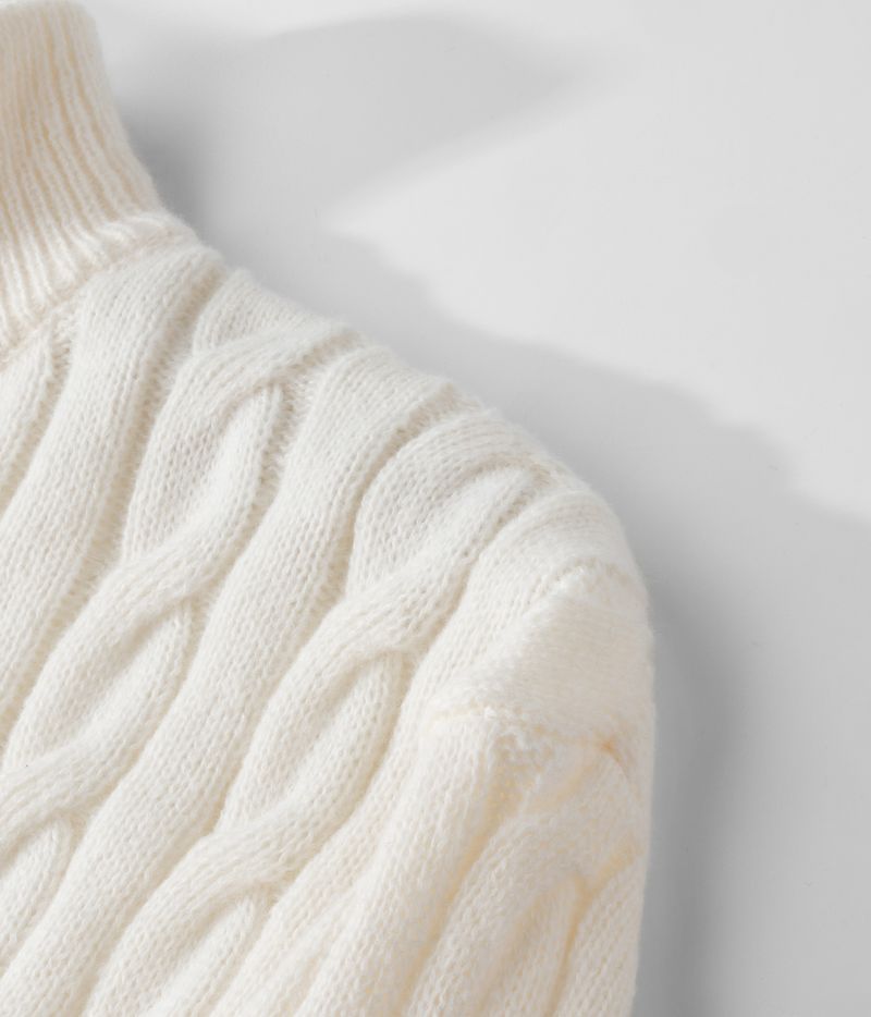 Men's Half-Zip High Collar Sweater – Business Casual Knit For Autumn & Winter Men's Clothing_voghion.com
