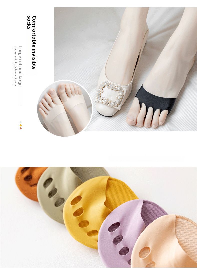 Pad für die Handfläche vorne von Schuhen mit hohen Absätzen, halbe Größe, Pad für die Vordersohle aus Silikon, unsichtbare Socken, schmerzstillende, rutschfeste und verschleißfeste Einlegesohle für Fußartefakte_voghion.com