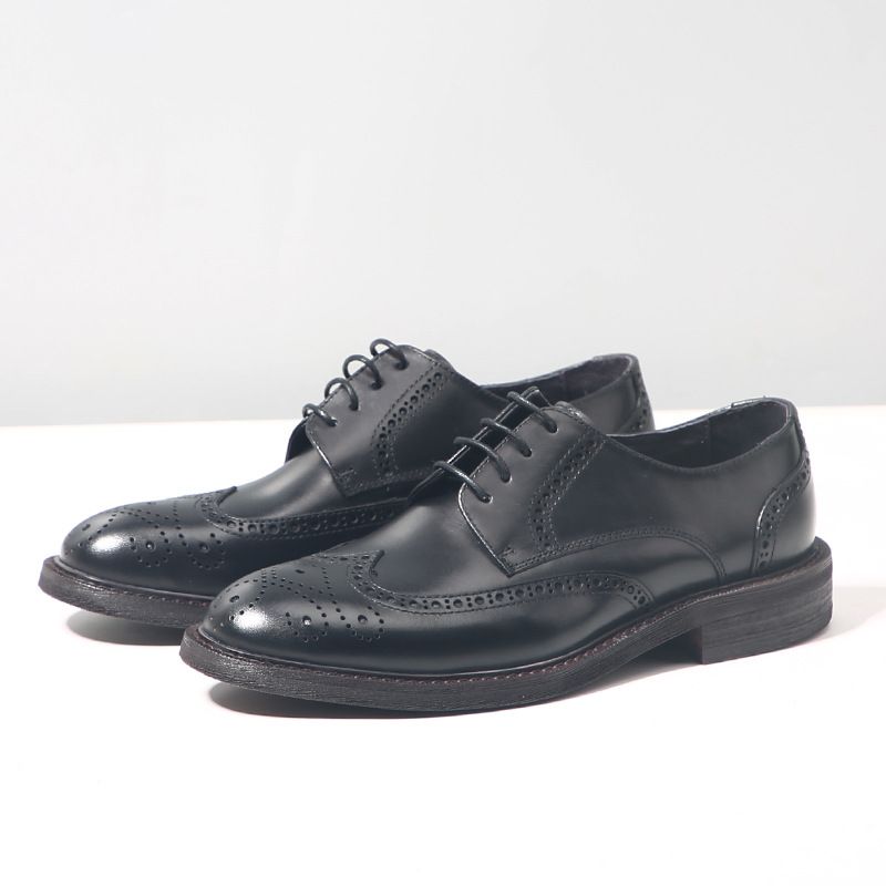 ShoeVault Dropshipping/Scarpe da uomo in pelle bovina retrò casual da lavoro formali da sposa in stile brogue britannico_voghion.com