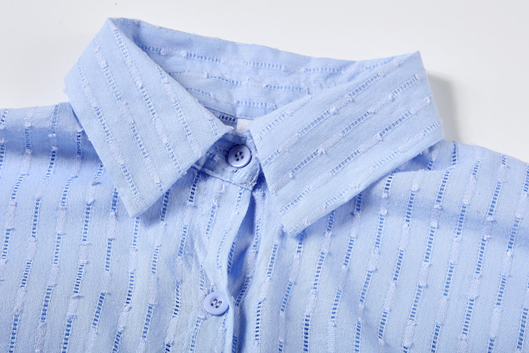 Women's fashion jacquard niche French long-sleeved dress shirt_voghion.com