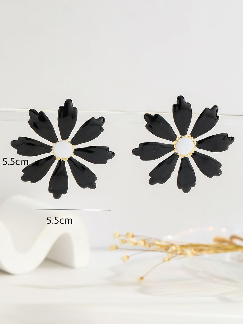 Orecchini pendenti floreali alla moda per donna, orecchini pendenti in lega di zinco fatti a mano con vernice smaltata, graziosi orecchini a forma di fiore da indossare ogni giorno, regalo per lei_voghion.com