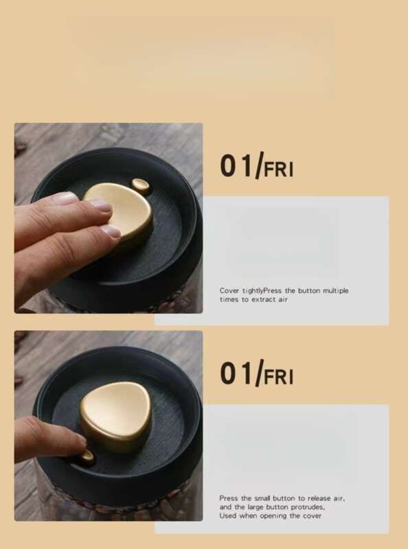 【 Collezione 3260 Persone 】 Barattolo di vetro sottovuoto per alimenti, contenitore con cucchiaio, chicchi di caffè a prova di umidità per tè verde_voghion.com