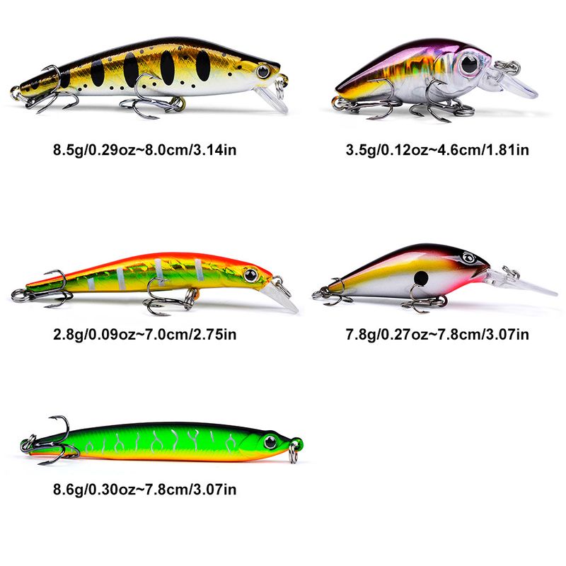 Minnow Pencil Rock Plastic Set Simulation Lure Bait Beginner Combo Fishing Gear_voghion.com