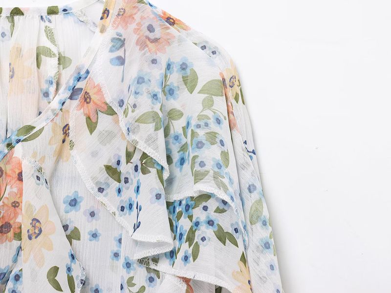 Camicia a tinta unita con decorazioni a strati, stile primaverile, per donna_voghion.com