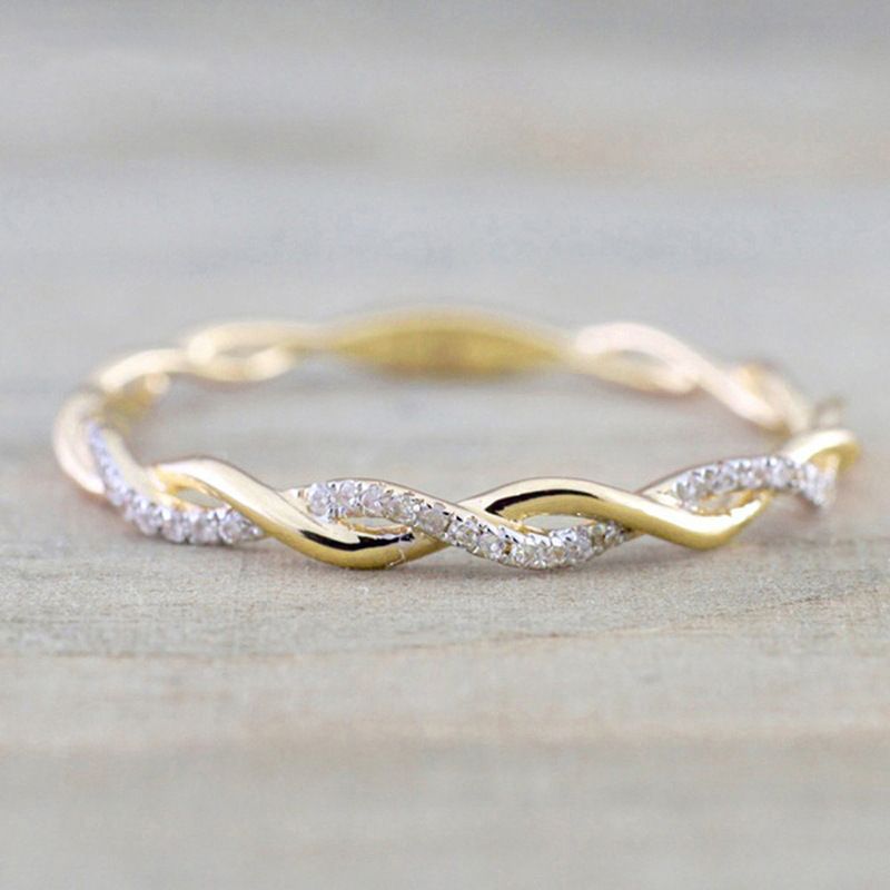 Cao Shi hot sale Nieuwe gedraaide touwring prachtige micro ingelegde zirkoon strip ring Mode zelfdiscipline gepersonaliseerde staartring_voghion.com
