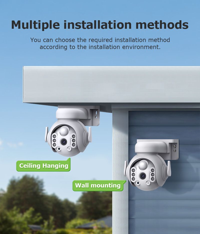 Icsee Low Power Solar Surveillance Camera 4MP Color Infrared Night Vision Wireless Wifi PTZ Camera_voghion.com