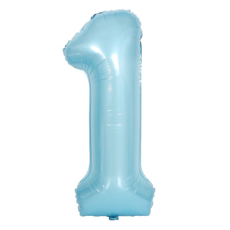 40-Inch Pearlized Foil Number Balloons – Blue & Pink Giant Digits For Birthday Celebrations (Set Of 0 & 1)_voghion.com