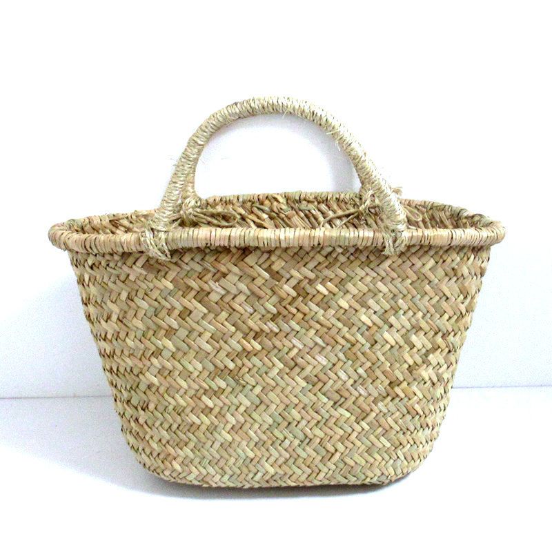 Nuova borsa da spiaggia casual da donna in stile cestino triangolare in paglia intrecciata_voghion.com