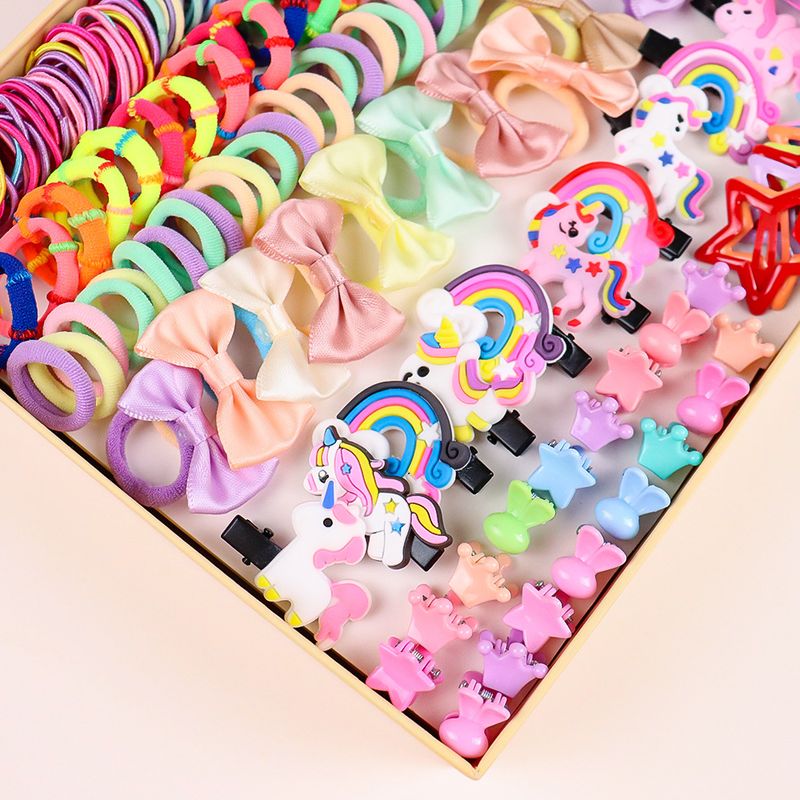 Accessoires pour enfants Épingle à cheveux Ensemble de combinaison d'épingles à cheveux Coffret cadeau Anneau pour cheveux de bébé Pince latérale pour fille_voghion.com